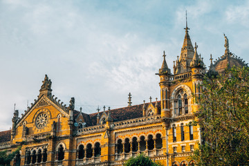 Fototapeta na wymiar Chhatrapati Shivaji Maharaj Terminus, railway station in Mumbai, India