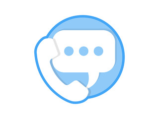 Call and Message Bubble Chat Online Icon Illustration