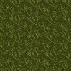 Fototapeta premium Seamless pattern of lily flowers
