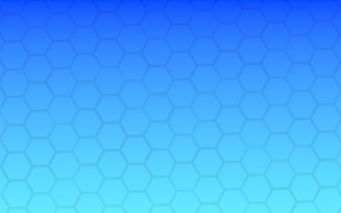 Translucent honeycomb on a gradient blue sky background. Perspective view on polygon look like honeycomb. Isometric geometry. 3D illustration