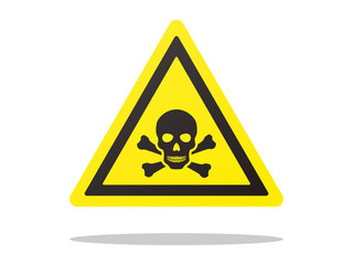 Death Hazard warning attention sign Vector