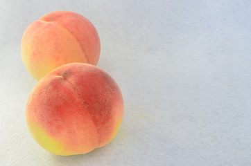 peaches on white background