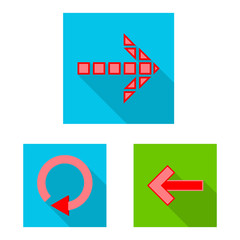 Isolated object of element and arrow logo. Set of element and direction stock vector illustration.