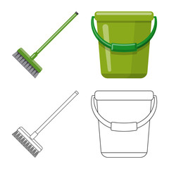 Vector illustration of cleaning and service logo. Set of cleaning and household stock symbol for web.