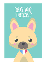 Cute vector fawn french bulldog dog illustration