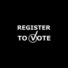 Register to vote icon or logo on dark background