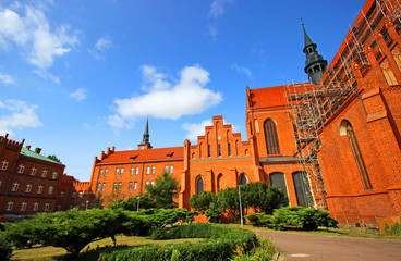 Naklejka na ściany i meble Medieval Gothic Cathedral in Pelplin, Poland