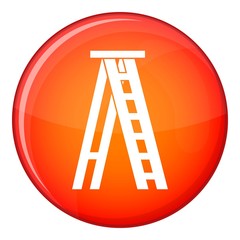 Stepladder icon in red circle isolated on white background vector illustration
