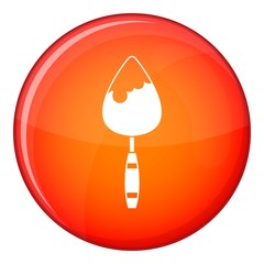 Construction trowel icon in red circle isolated on white background vector illustration