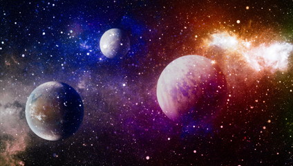 Fiery explosion in space. Abstract illustration of universe. Elements of this image furnished by...