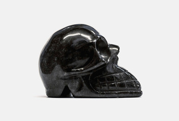 black obsidian skull isolated