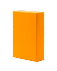 Blank box isolated on white background. Orange product package for your design. Clipping paths object. ( Rectangle shape )