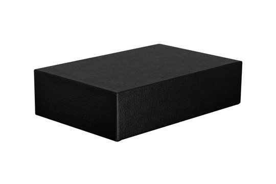 Black box isolated on white background. Dark product package for your design. Clipping paths object. ( Rectangle shape )