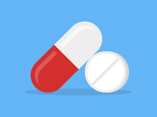 Pill and tablet icon. 