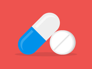Pill and tablet icon. 