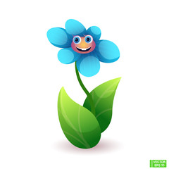 Cartoon character cute bright flower