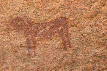 Felszeichnungen an der Spitzkoppe in Namibia