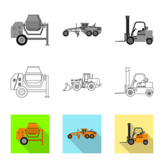 Isolated object of build and construction icon. Set of build and machinery stock symbol for web.