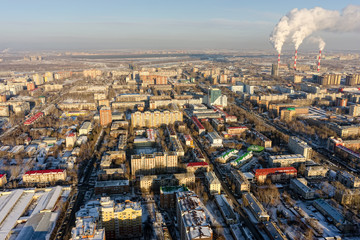 Residential district near power station. Tyumen