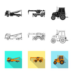 Vector illustration of build and construction logo. Collection of build and machinery vector icon for stock.