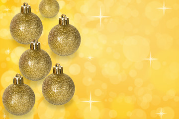 Christmas balls decoration on abstract bokeh background