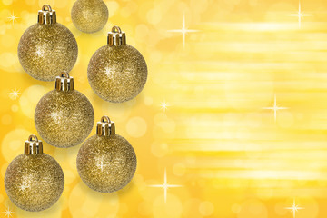 Christmas balls decoration on abstract bokeh background