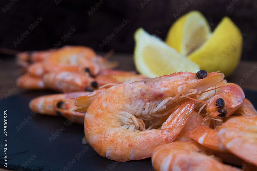 Canvas Prints seafood, prawns prepared and stacked - Canvas Prints