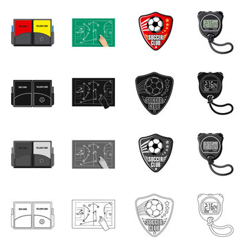Isolated object of soccer and gear icon. Set of soccer and tournament stock symbol for web.