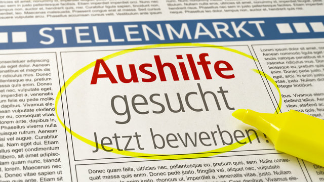Stellenanzeige - Aushilfe gesucht