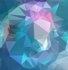 Low Poly abstract background with colorful triangular polygons with a brilliant