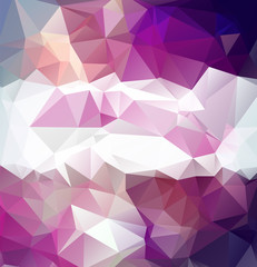 Low Poly abstract background with colorful triangular polygons with a brilliant