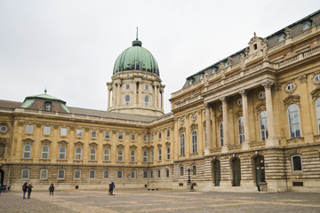 Walking on Buda Castle in Budapest on December 30, 2017.