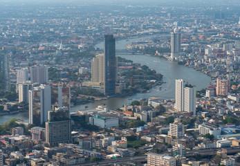 Fototapeta na wymiar Cityscape view of Bangkok metropolis
