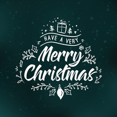 Merry Christmas typography.