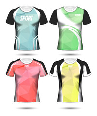 Set of Soccer sport t-shirt layout design poly template and polo shirt vector illustration