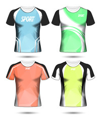 Set of Soccer sport t-shirt layout design poly template and polo shirt vector illustration