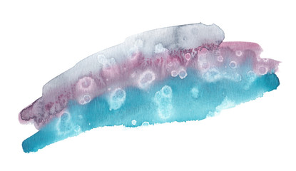 Light grey and turquoise blue brush strokes painted in watercolor on clean white background