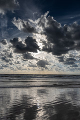 Naklejka premium Scattered clouds over Baltic sea.