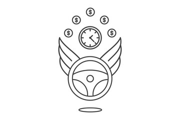 Driver's wheel with wings, free driving, time is money