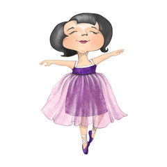 The little ballerina in pointe shoes performing fouette © Maria