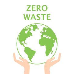 Hands holding globe earth icon. Cartoon illustration of hands holding globe earth vector icon for web