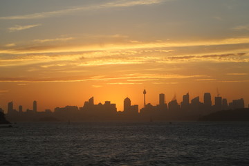 Fototapeta na wymiar Sydney Skyline during sunset