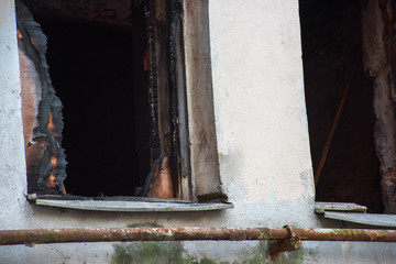 Burnt from inside the building