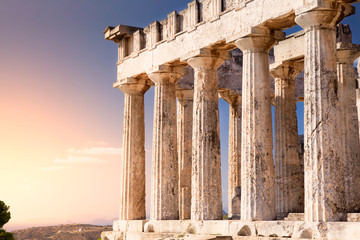 Aphaia temple on Crete Island in Greece
