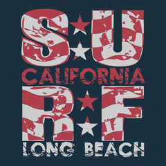 Surfing California, T-shirt  surfing long beach, water sports