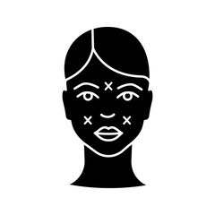 Neurotoxin injection sites glyph icon