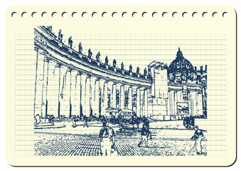 Graphic illustration with decorative architecture 2