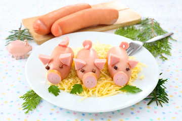 Lustige Wurst-Schweinchen