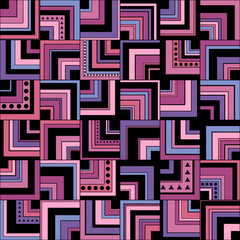 Seamless geometric pattern background with squares, circles and triangles