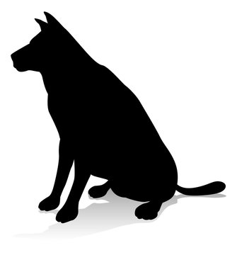recommend clip art: An animal silhouette of a pet dog